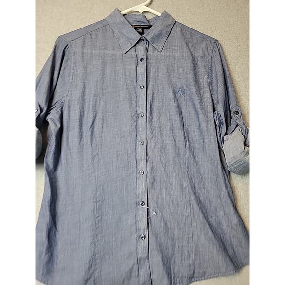 Brooks Brothers 100% Cotton Blue RTS Classic Preppy Button Up Shirt Women's 10 - Picture 2 of 13